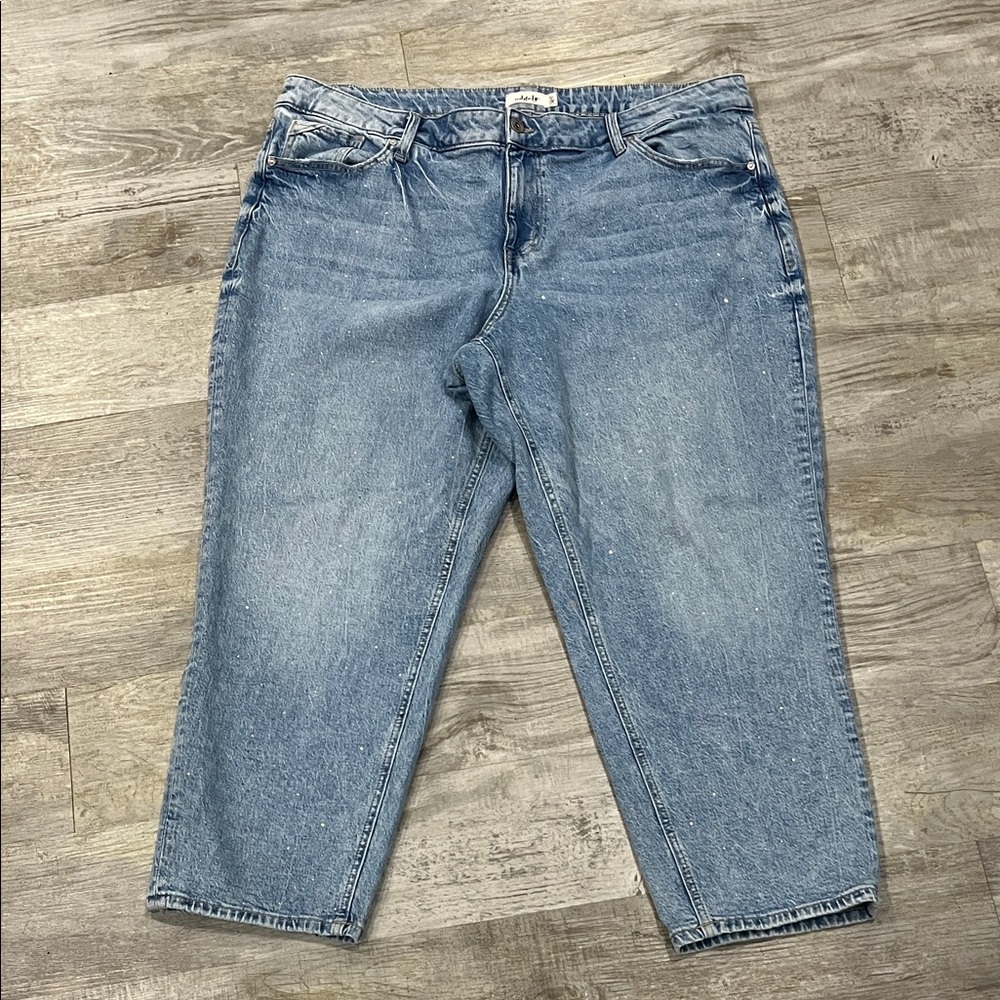 Edgely jeans cropped sparkle plus size women’s 20w‎ Classic Blue Women's Jeans